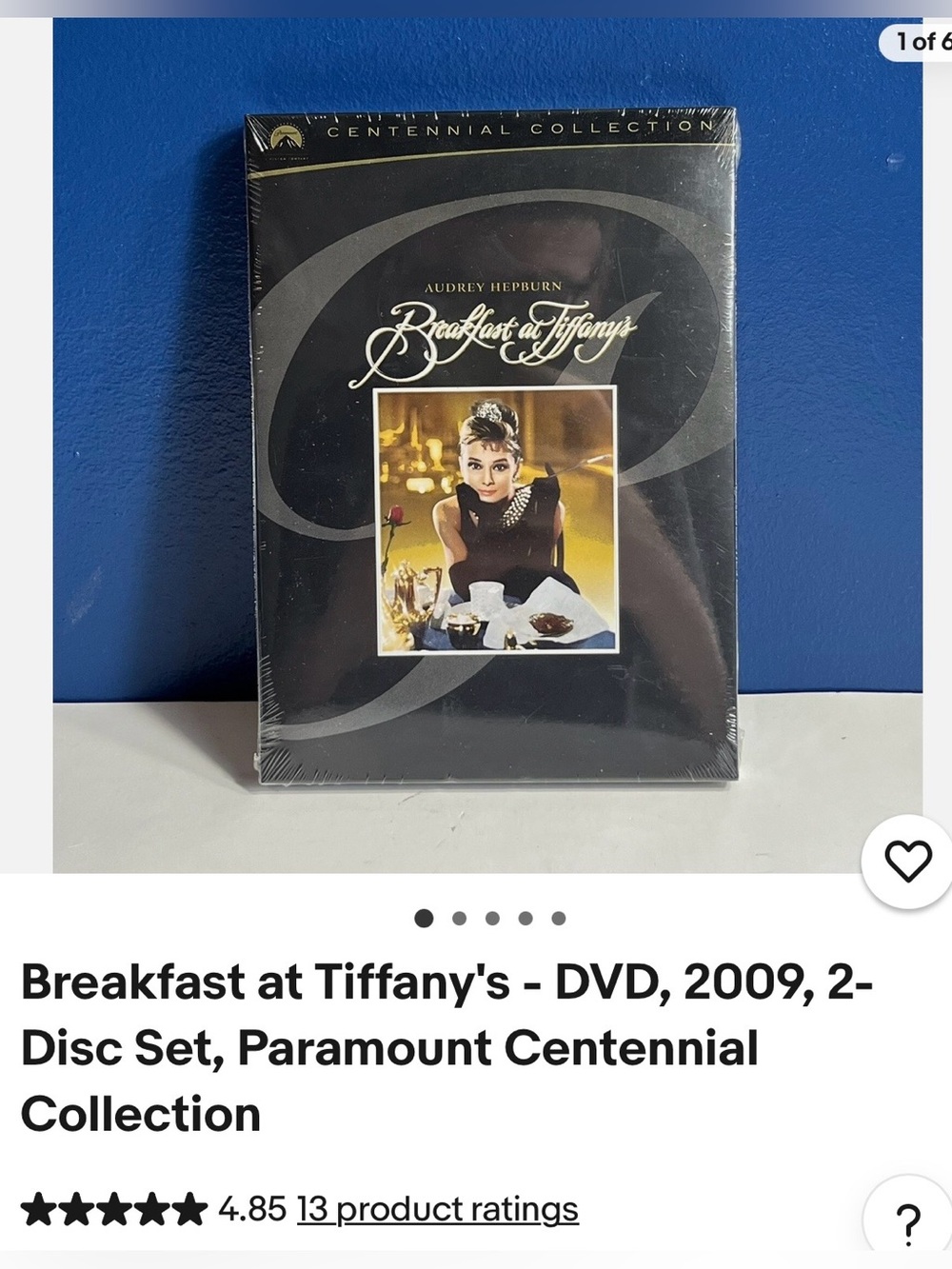 #3136**Centennial Collection Breakfast at Tiffany's DVD - Black